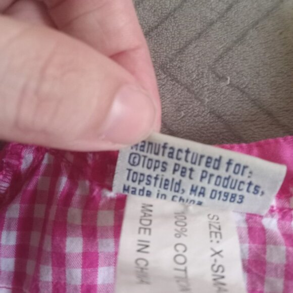 Adorable Gingham Dress for Dogs by EastSide Collection (Sz XS, missing cap) - Picture 4 of 4